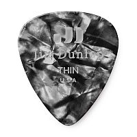 Dunlop 483P02TH Celluloid Black Pearloid Thin 12Pack